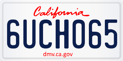 CA license plate 6UCH065