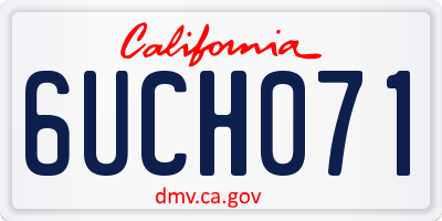 CA license plate 6UCH071