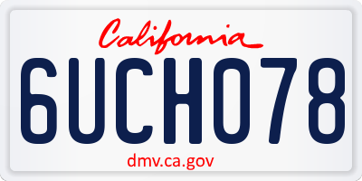 CA license plate 6UCH078