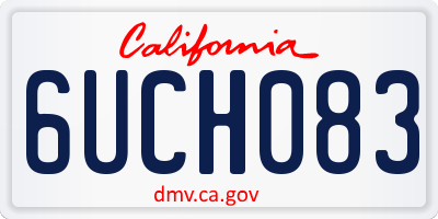 CA license plate 6UCH083