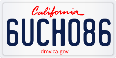 CA license plate 6UCH086
