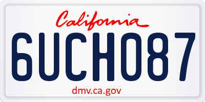 CA license plate 6UCH087