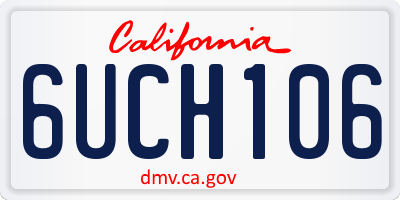 CA license plate 6UCH106