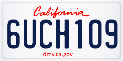 CA license plate 6UCH109