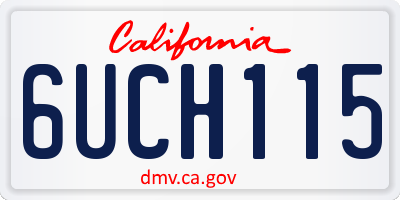 CA license plate 6UCH115