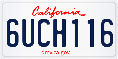 CA license plate 6UCH116