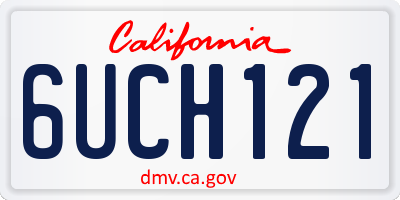 CA license plate 6UCH121