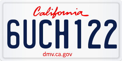 CA license plate 6UCH122