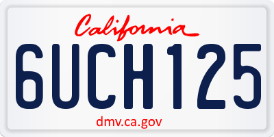 CA license plate 6UCH125