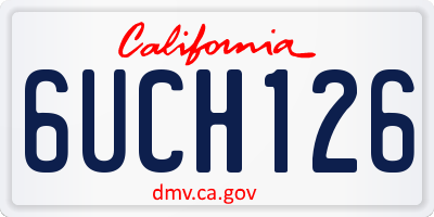 CA license plate 6UCH126
