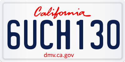 CA license plate 6UCH130