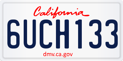 CA license plate 6UCH133