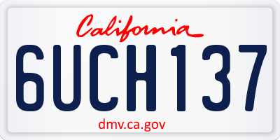 CA license plate 6UCH137