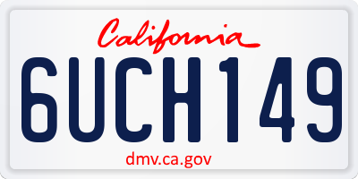 CA license plate 6UCH149