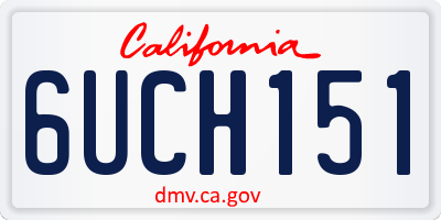CA license plate 6UCH151
