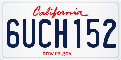 CA license plate 6UCH152