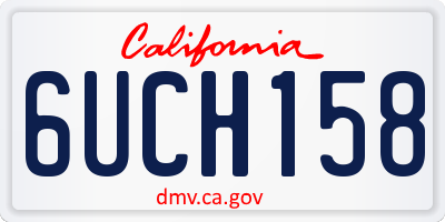 CA license plate 6UCH158