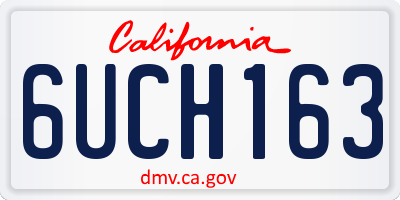 CA license plate 6UCH163