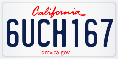 CA license plate 6UCH167