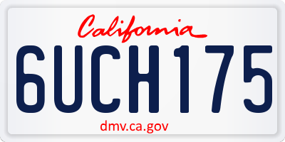 CA license plate 6UCH175