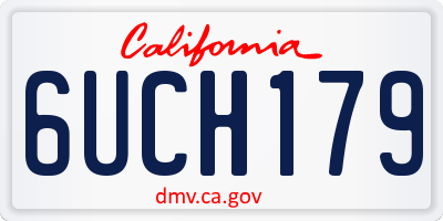 CA license plate 6UCH179