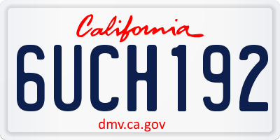 CA license plate 6UCH192