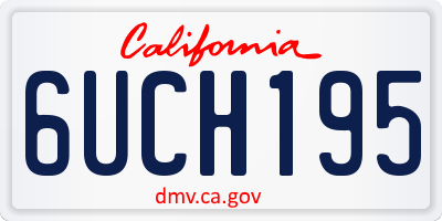 CA license plate 6UCH195