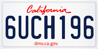 CA license plate 6UCH196