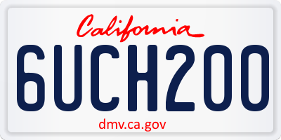 CA license plate 6UCH200