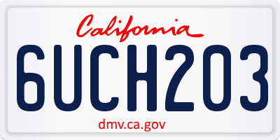 CA license plate 6UCH203