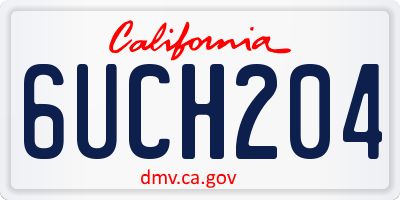CA license plate 6UCH204