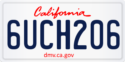 CA license plate 6UCH206