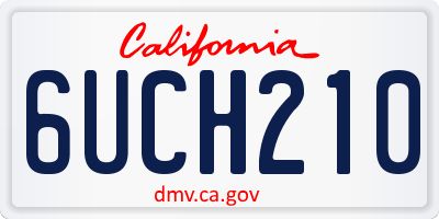 CA license plate 6UCH210