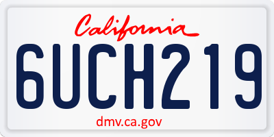 CA license plate 6UCH219