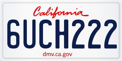 CA license plate 6UCH222