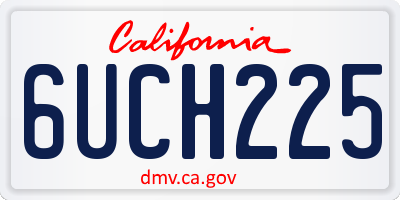 CA license plate 6UCH225