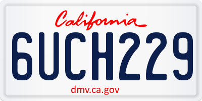 CA license plate 6UCH229