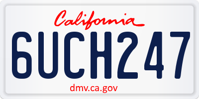 CA license plate 6UCH247