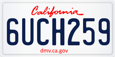 CA license plate 6UCH259