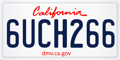 CA license plate 6UCH266