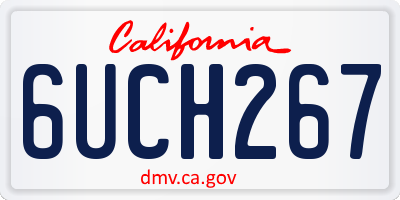 CA license plate 6UCH267