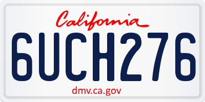 CA license plate 6UCH276