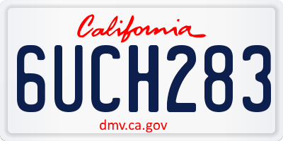 CA license plate 6UCH283