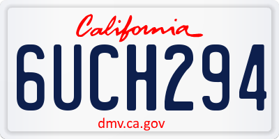 CA license plate 6UCH294