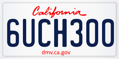 CA license plate 6UCH300