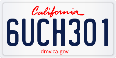 CA license plate 6UCH301