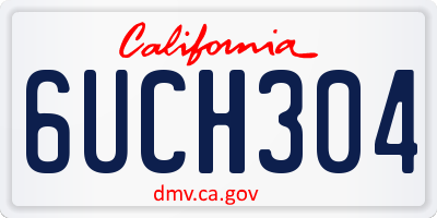 CA license plate 6UCH304