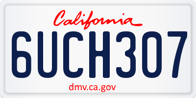 CA license plate 6UCH307