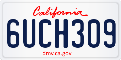 CA license plate 6UCH309