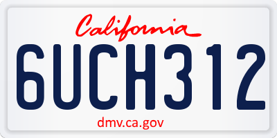 CA license plate 6UCH312